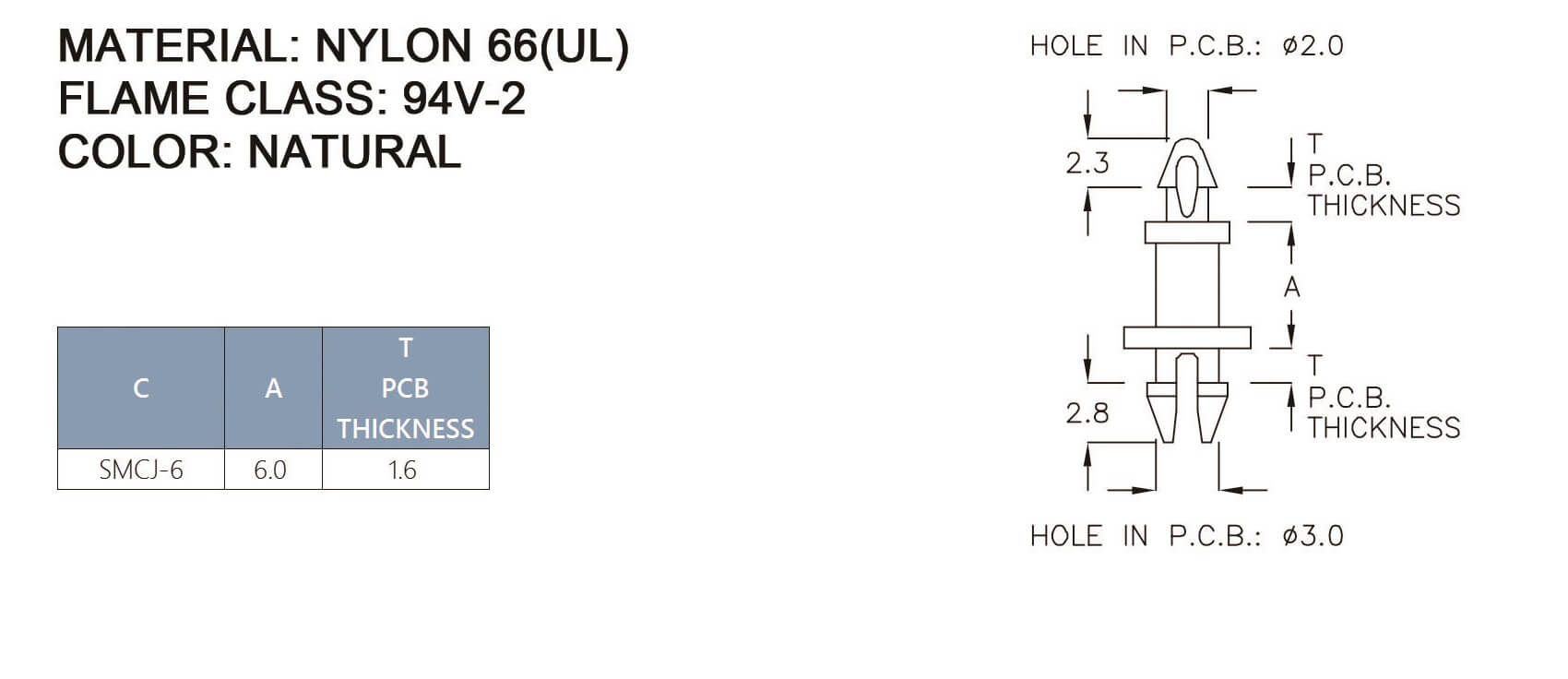 PCB Standoff SMCJ-6